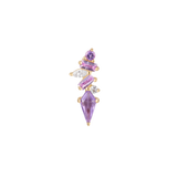 Mixt 14K Gold Threadless End with Amethyst & Pink Sapphire Cluster – Front View
