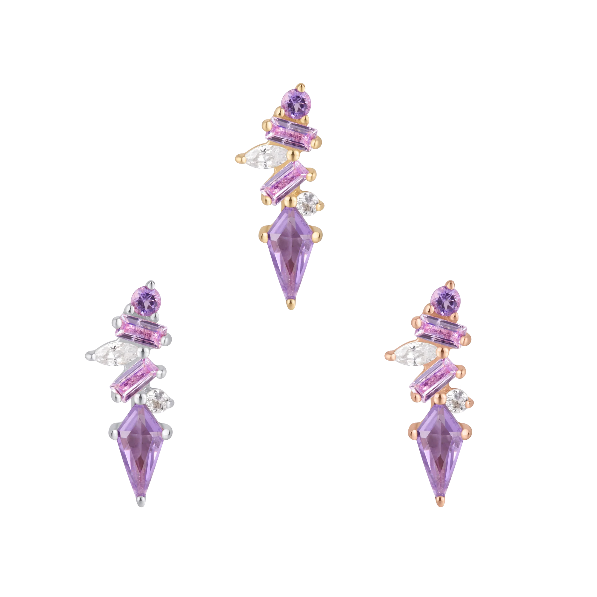 Mixt End in Yellow, Rose, and White Gold – Color Comparison