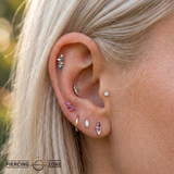 Mixt – London Blue Topaz, White Topaz & CZ Cluster – 14K Gold Threadless End