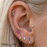 Mixt – London Blue Topaz, White Topaz & CZ Cluster – 14K Gold Threadless End