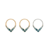 RISE + SHINE - BLUE TOPAZ OMBRE - SOLID 14KT GOLD CLICKER piercing-zone.com