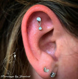 Model Wearing Clara in Helix Piercing – Minimalist Styling