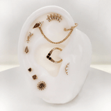RISE + SHINE - SMOKEY QUARTZ + BLACK SPINEL OMBRE - SOLID 14KT GOLD CLICKER piercing-zone.com