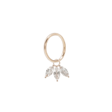 MOET CHARM 14KT SOLID GOLD + WHITE TOPAZ piercing-zone.com