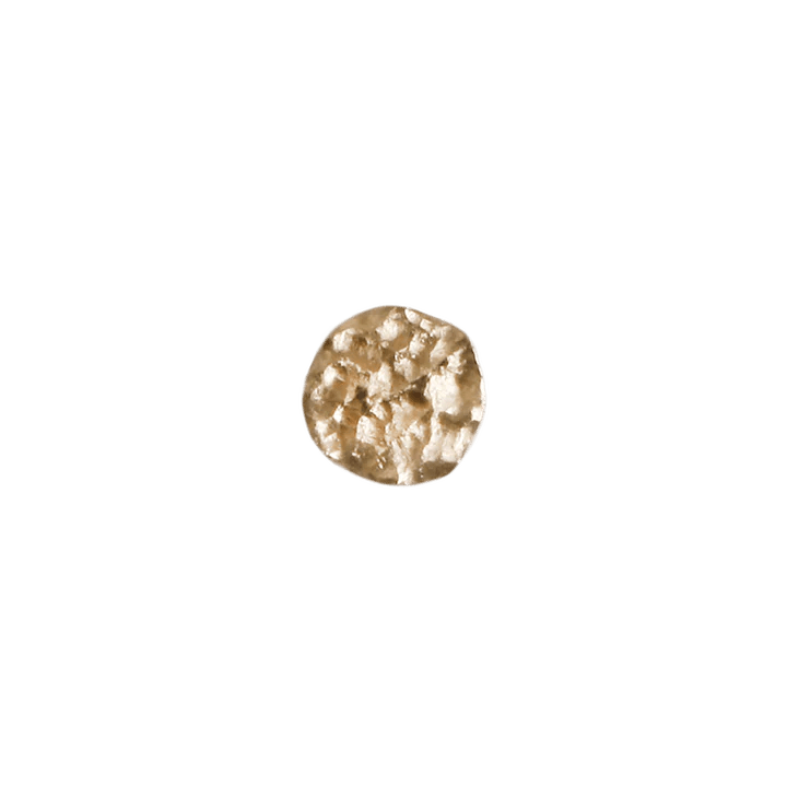 Moldavite hammered threadless end in 14K gold