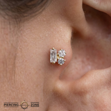 Mood – Triple CZ – 14K Gold Threadless End