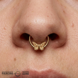 Moonlit Flutter - 14K Gold Butterfly Fixed Bead Ring
