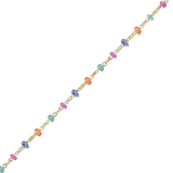 Multi-Color Sapphire Bead Chain – 18K Gold Gemstone Chain