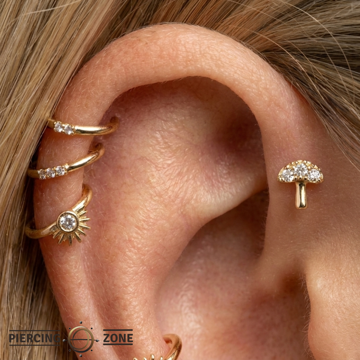 Mycenae - 18K Gold Gem Threadless/Threaded End