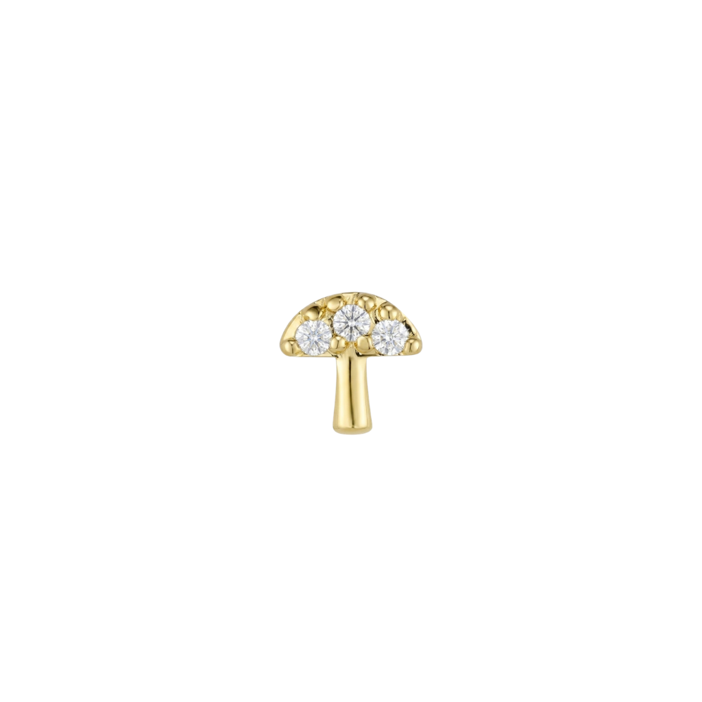 Mycenae - 18K Gold Gem Threadless/Threaded End - piercing - zone.com