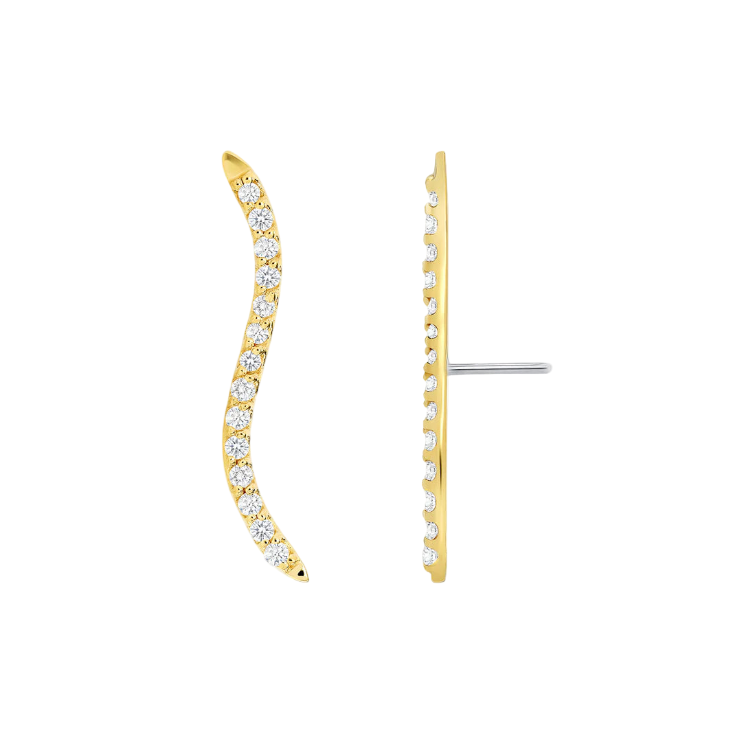 Path With Gems – 14K/18K Gold Linear Multi-Stone Threadless End