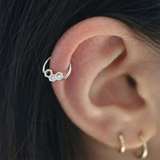 Honeycomb Texture Seamless Ring – 14K Gold Double-Sided Design