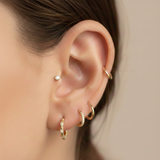 Lulu Seamless Ring – 14K Gold Micro-Gem Cup & Divot Design