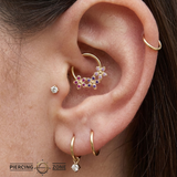 Alyssa Gradient Seamless Ring – 14K Gold Triple-Gem Colorflow Design