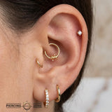 Barbed Wire Seamless Ring – 14K Gold Cup & Divot Design