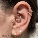 Prong Set 5 Gem Seamless Ring – 14K Gold Cup & Divot Design