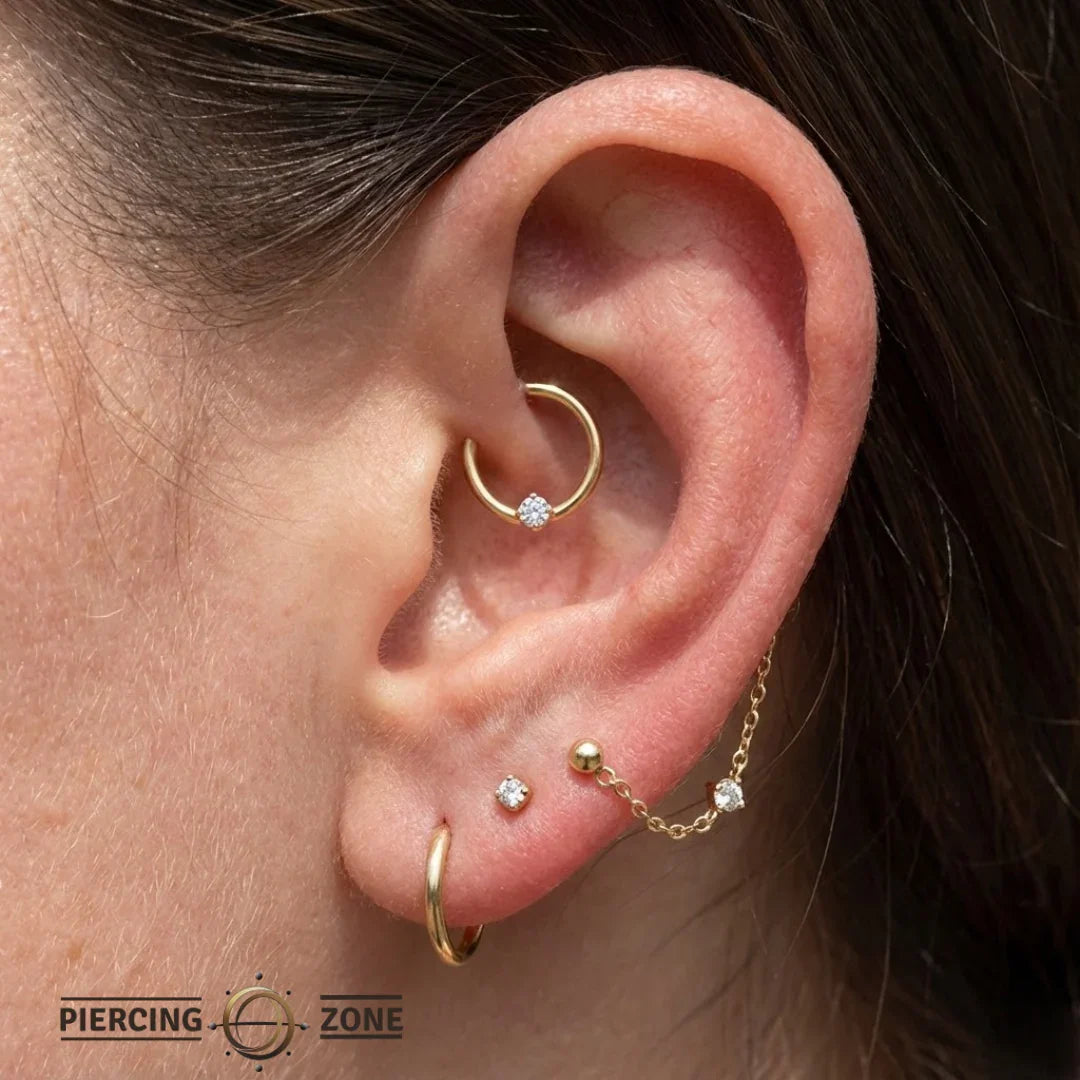 Classic Prong Seamless Ring – 14K Gold Cup & Divot Design