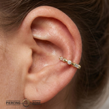 Noel Seamless Ring – 14K Gold Baguette & Gem Cluster Arc