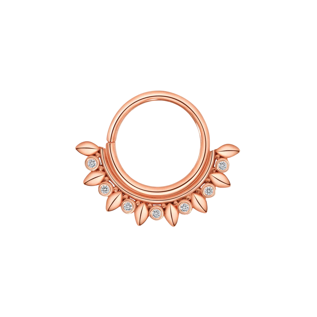 Ani Seamless Ring – 14K Gold Cup & Divot Design