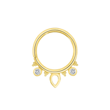 Lillian Seamless Ring – 14K Gold Petite Dual-Gem Design