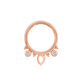 Lillian Seamless Ring – 14K Gold Petite Dual-Gem Design