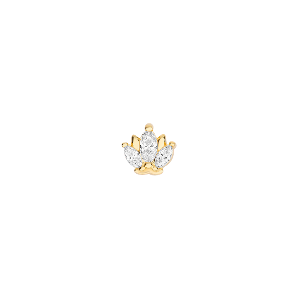 Odysseus End - 18K Gold Gem Threadless/Threaded End - piercing - zone.com