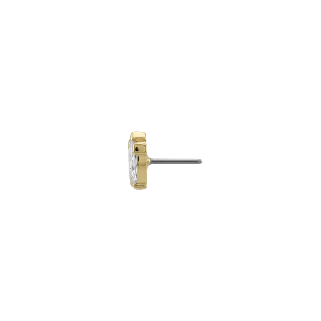 Odysseus End - 18K Gold Gem Threadless/Threaded End - piercing - zone.com
