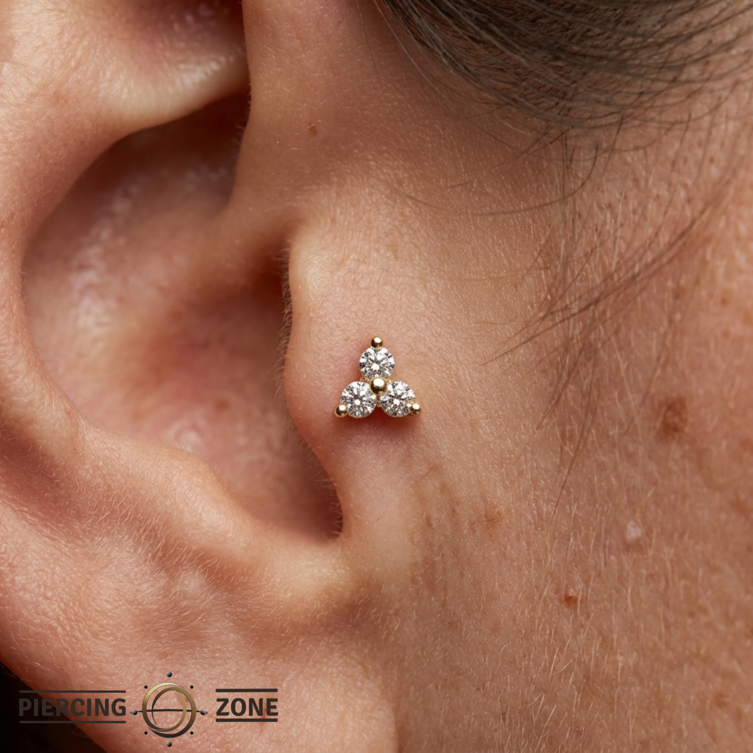 Odyssey Ménage à Trois - 18K Gold Lab Diamond Threadless End
