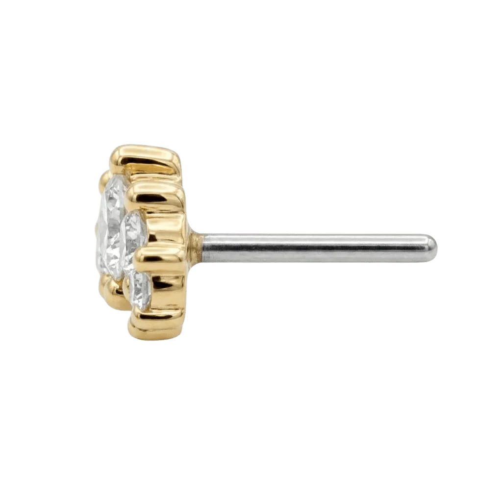 Odyssey Prium - 18K Gold Lab Diamond Threadless End - piercing - zone.com