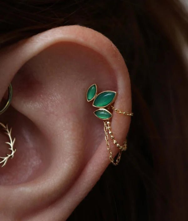 Venis II – 14K Gold & Chrysoprase Threadless End