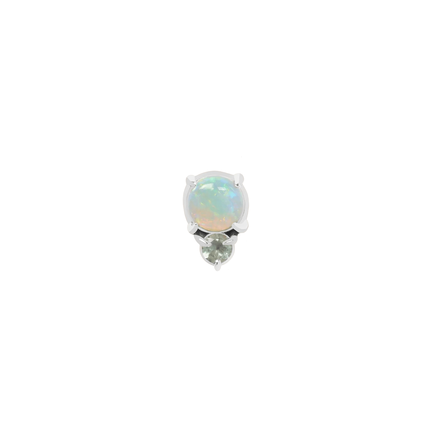 4.5mm x 3mm gold threadless end with opal and gemstone combo