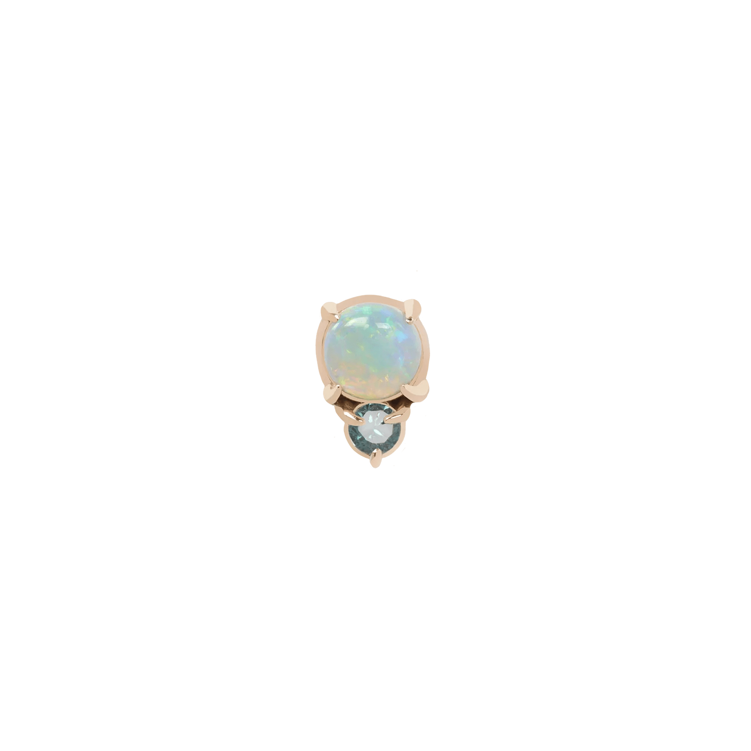 Opal and gemstone ends in yellow, rose, and white gold – Afterglow collection