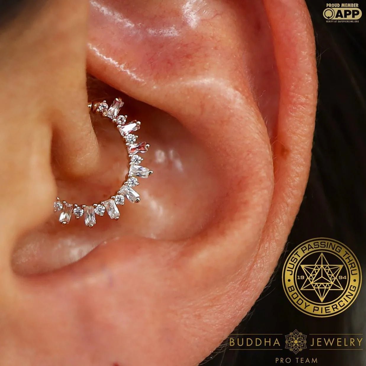 UNFORGETTABLE - CZ - SOLID 14KT GOLD CLICKER piercing-zone.com