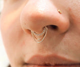TEMPESTE - GENUINE DIAMOND SET SOLID 14KT GOLD CHAIN CLICKER piercing-zone.com