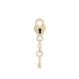 Key To My Heart threadless end in 14K gold – heart padlock design