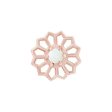 Floral piercing jewelry with 2mm opal center
