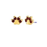 Paw Print - 18K Gold Genuine Gem Threadless/Threaded End - piercing - zone.com
