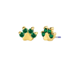 Paw Print - 18K Gold Genuine Gem Threadless/Threaded End - piercing - zone.com