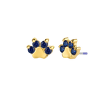 Paw Print - 18K Gold Genuine Gem Threadless/Threaded End - piercing - zone.com
