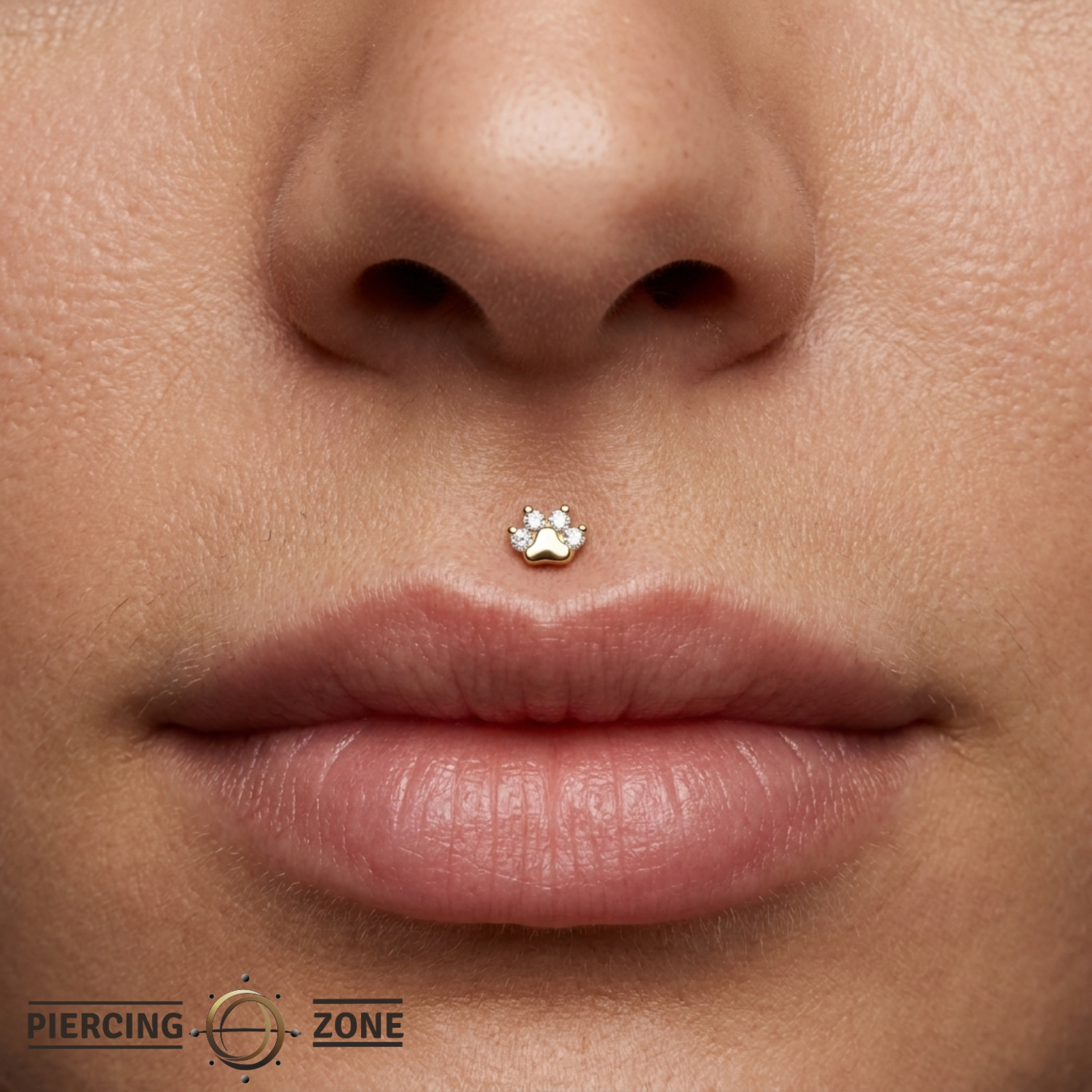 Paw Print End - 18K Gold Gem Threadless/Threaded End