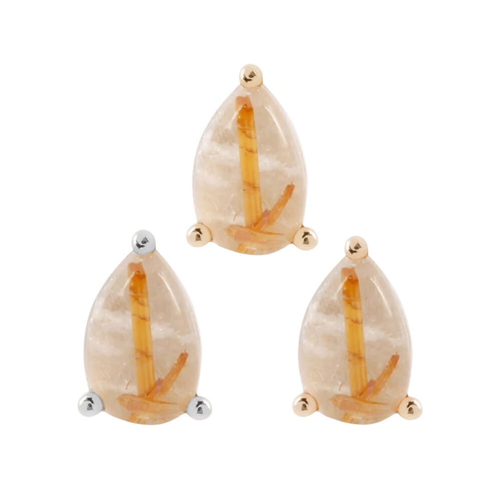 RUTILATED QUARTZ PEAR - THREADLESS END piercing-zone.com