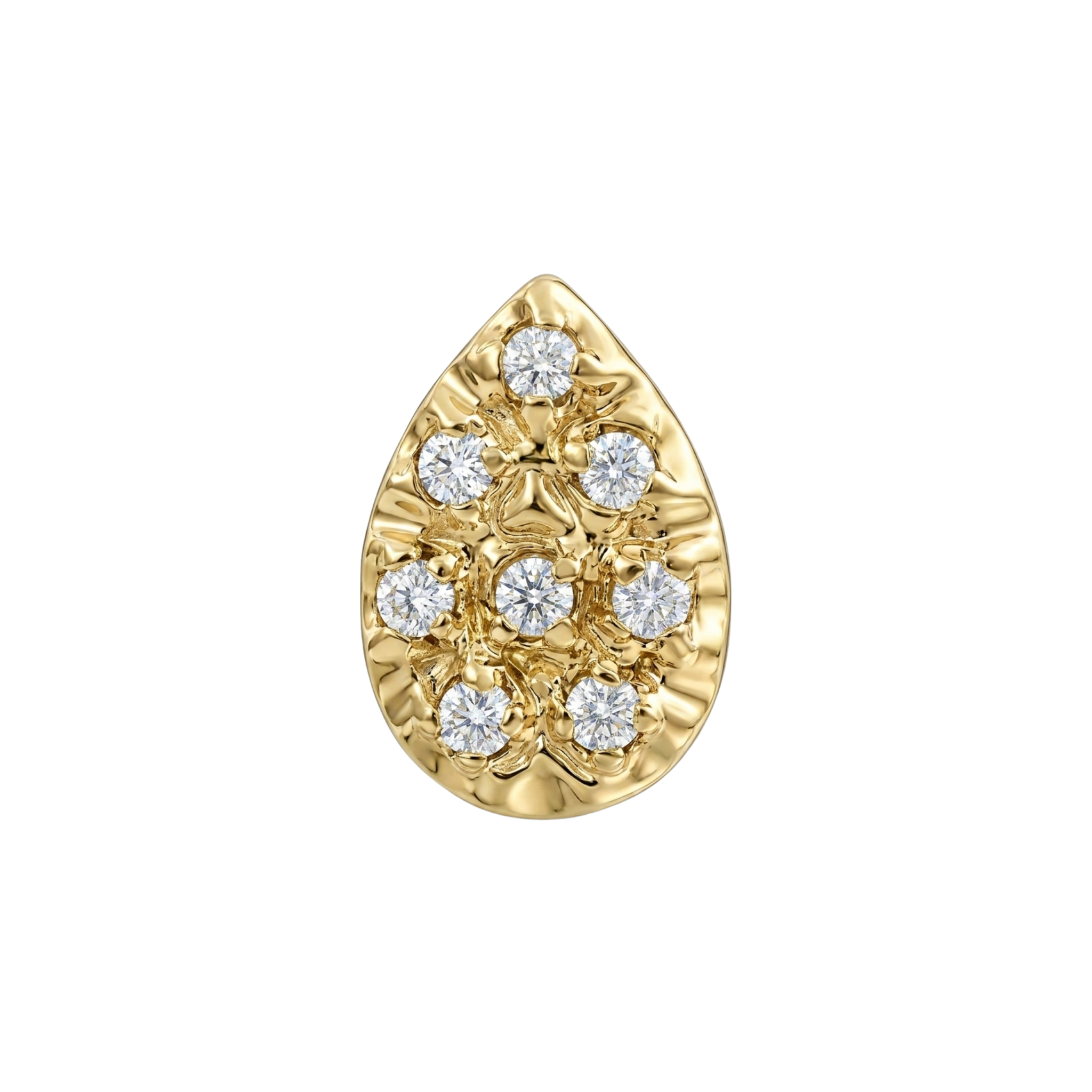 Pear Illusion 8- Stones – 14K Gold Threadless/Threaded End