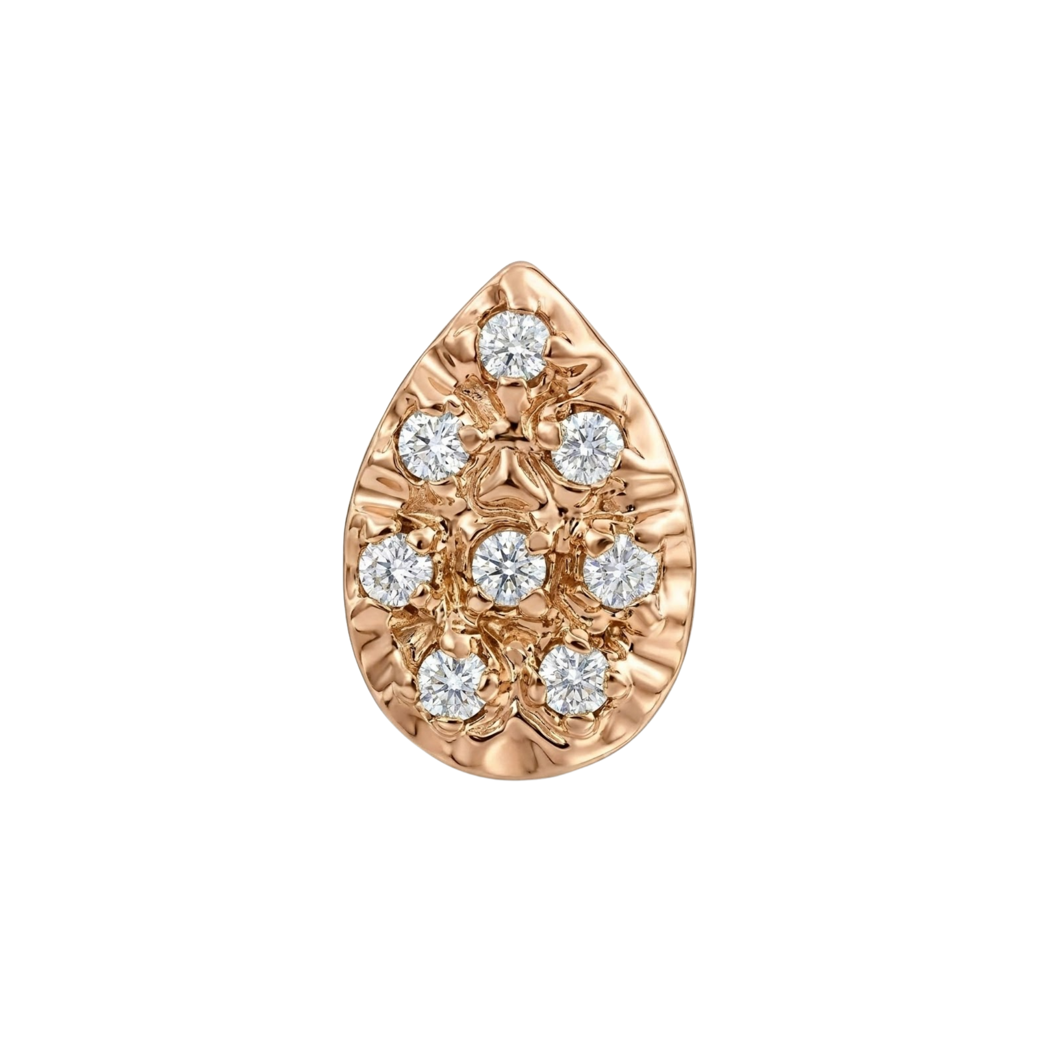 Pear Illusion 8- Stones – 14K Gold Threadless/Threaded End