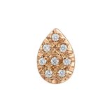 Pear Illusion 8- Stones – 14K Gold Threadless/Threaded End