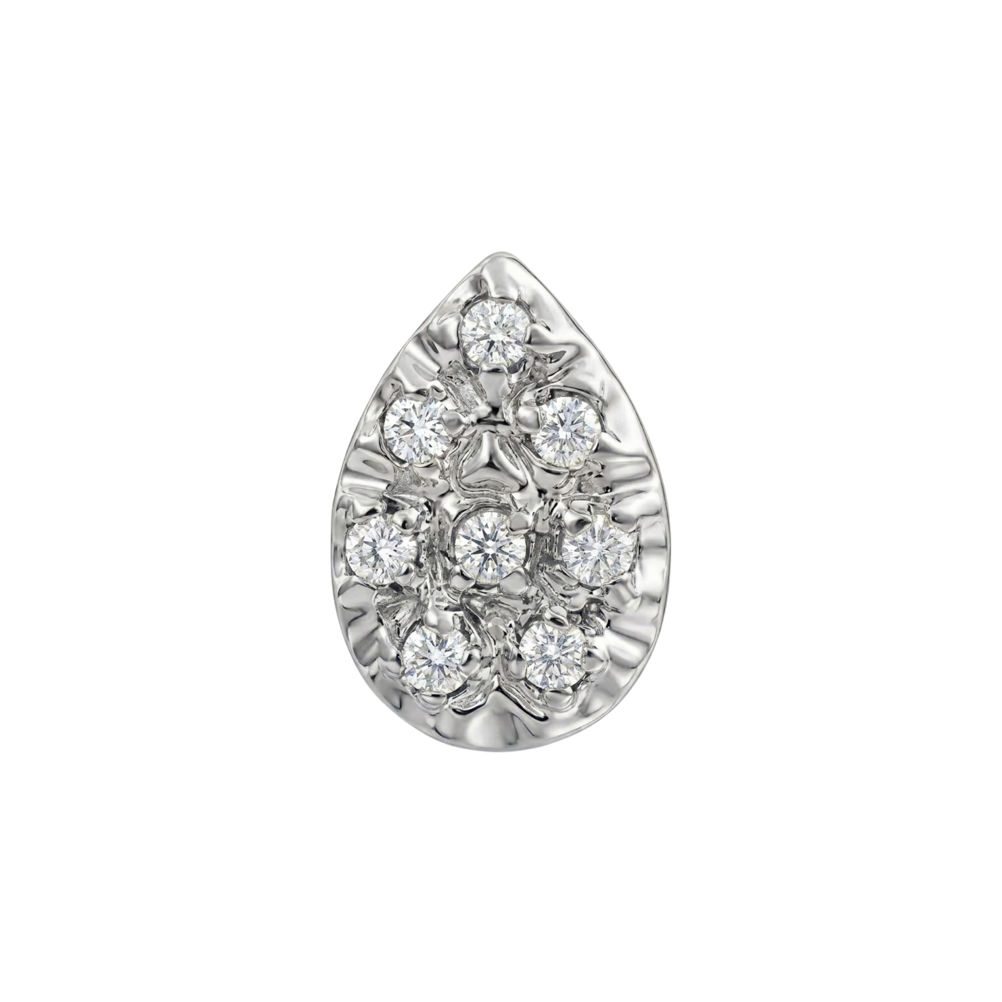 Pear Illusion 8- Stones – 14K Gold Threadless/Threaded End