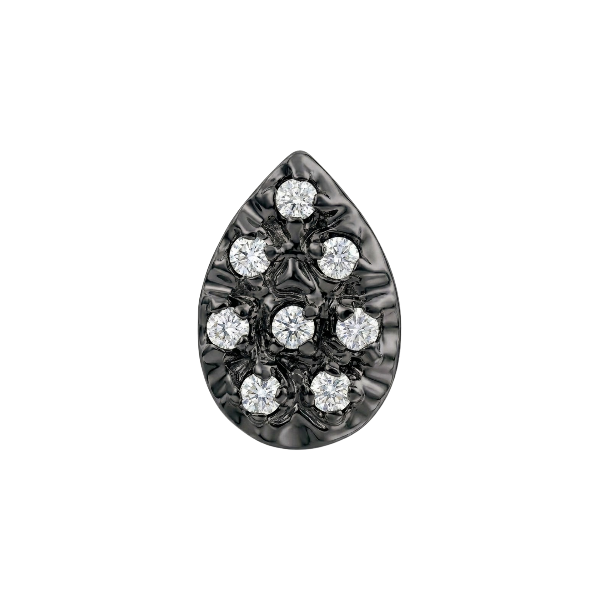 Pear Illusion 8- Stones – 14K Gold Threadless/Threaded End