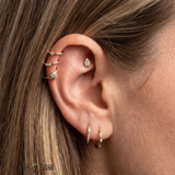 Pear Illusion 8- Stones – 14K Gold Threadless/Threaded End