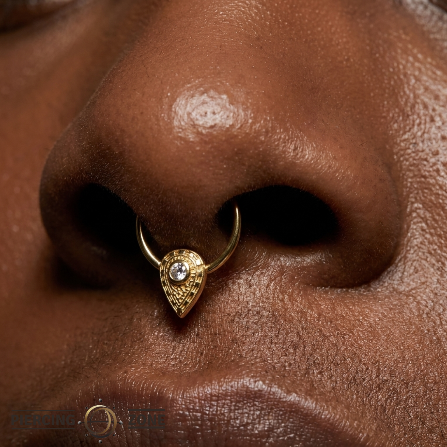 Pear Relic - 14K Gold Pear Stone Fixed Bead Ring