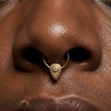 Pear Relic - 14K Gold Pear Stone Fixed Bead Ring