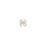 Peekaboo threadless end in 14k yellow gold with rose-cut CZ gemstone